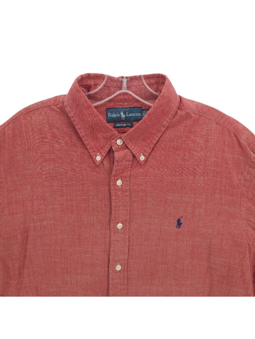 RALPH LAUREN Red Custom Fit Long Sleeve Button Down Shirt 100% Cotton Pony XL